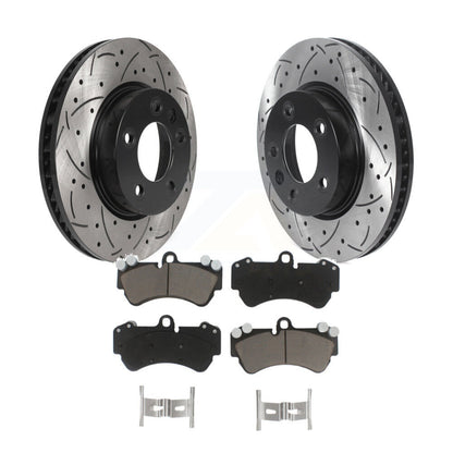 Drill Slot Disc Brake Rotor Ceramic Pad Front Kit For Porsche Cayenne Volkswagen