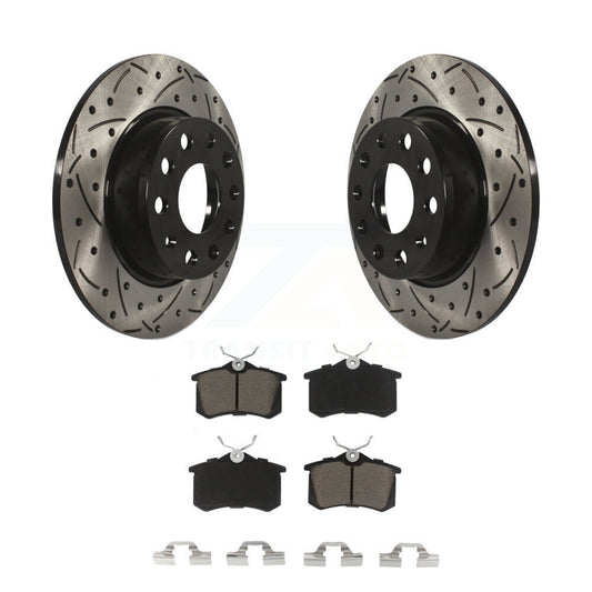 Drill Slot Brake Rotors Ceramic Pad Rear Kit For 2010-2013 Audi A3 DIESEL engine