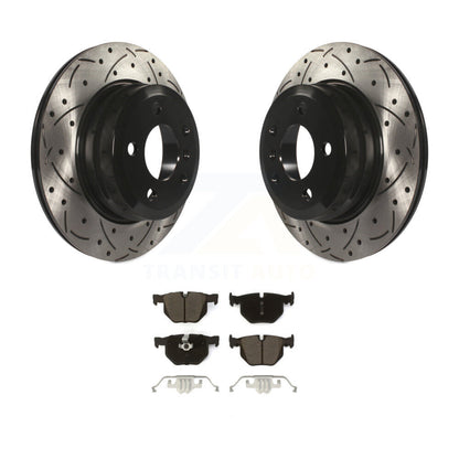 Coated Drilled Slotted Disc Brake Rotors And Ceramic Pads Rear Kit For BMW X5 X6