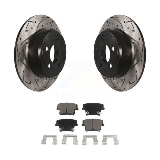 Drill Slot Disc Brake Rotors Ceramic Pad Rear Kit For Dodge Charger Chrysler 300