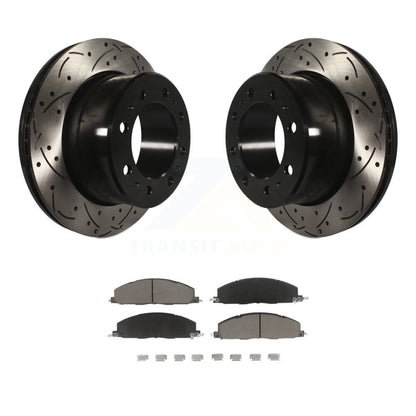 Drilled Slot Disc Brake Rotors Ceramic Pad Rear Kit For Ram 3500 2500 1500 Dodge