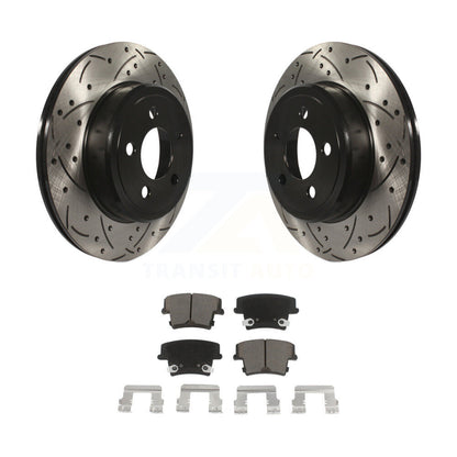 Drill Slot Disc Brake Rotors Ceramic Pad Rear Kit For Dodge Charger Chrysler 300