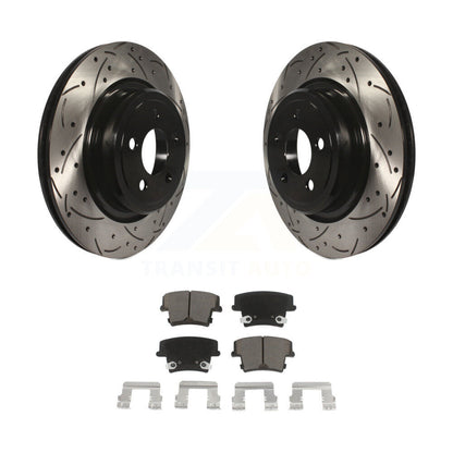 Coated Drill Slot Disc Brake Rotor Ceramic Pad Rear Kit For Dodge Charger Magnum