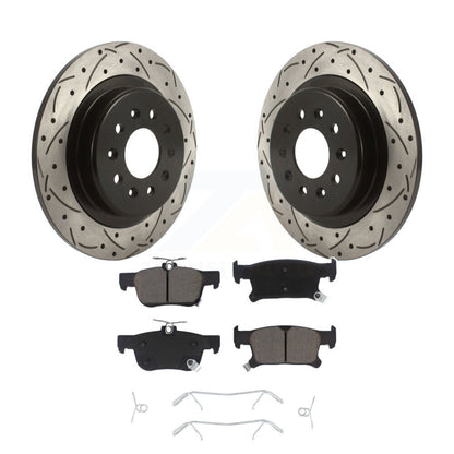 Coated Drilled Slotted Disc Brake Rotors Ceramic Pad Rear Kit For Buick Envision