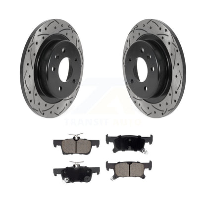 Coated Drilled Slotted Disc Brake Rotors Ceramic Pad Rear Kit For Buick Envision