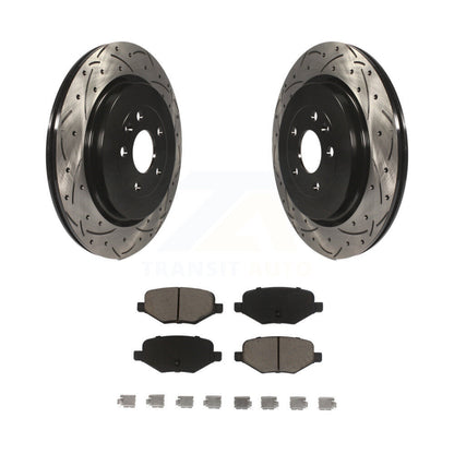 Drill Slot Brake Rotor Ceramic Pad Rear Kit For Ford Explorer Police Interceptor