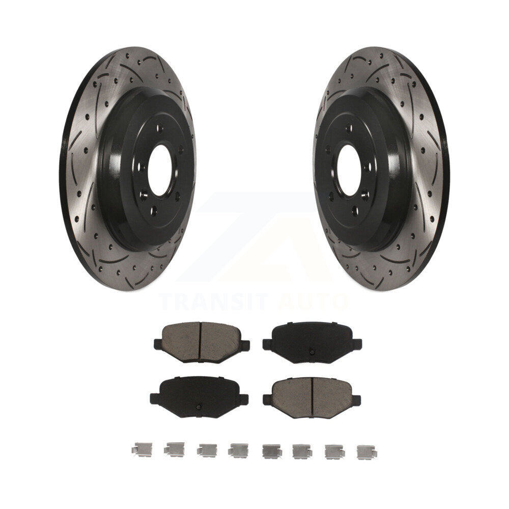 Drill Slot Brake Rotors Ceramic Pad Rear Kit For Ford Explorer Edge Flex Lincoln