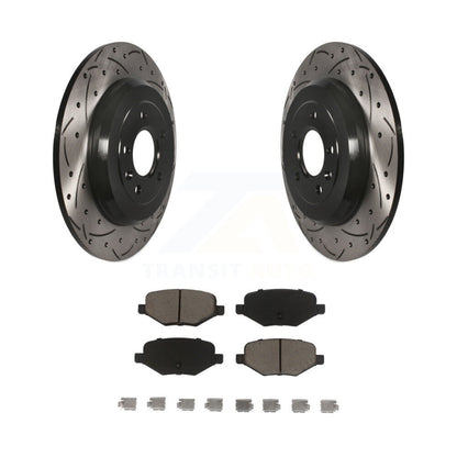 Drill Slot Brake Rotors Ceramic Pad Rear Kit For Ford Explorer Edge Flex Lincoln