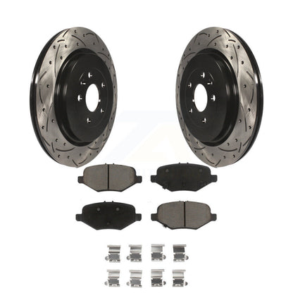 Drill Slot Brake Rotor Ceramic Pad Rear Kit For Ford Explorer Flex Taurus Police