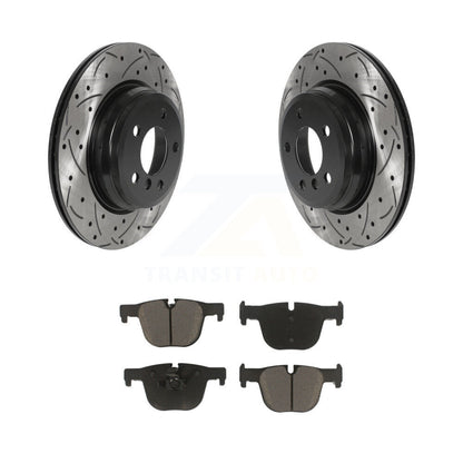 Drill Slot Brake Rotor Ceramic Pad Rear Kit For BMW 330i xDrive 328i 335i 428i 3