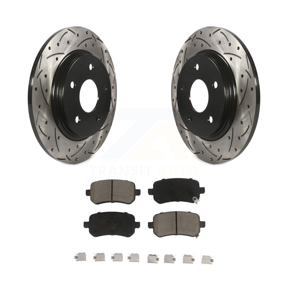 Drill Slot Brake Rotor Ceramic Pad Rear Kit For Dodge Grand Caravan Journey Town