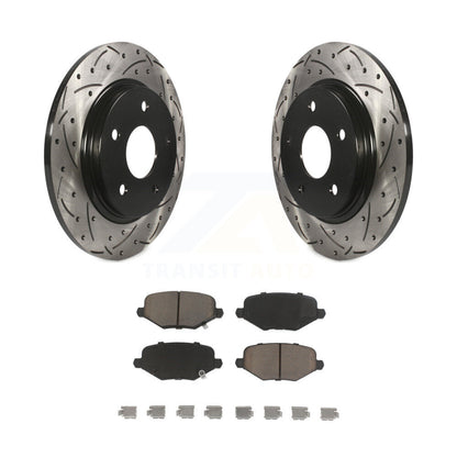 Drilled Slot Brake Rotor Ceramic Pad Rear Kit For Dodge Grand Caravan Chrysler &