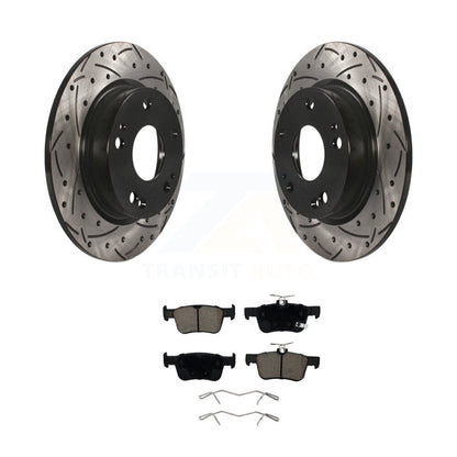 Coated Drill Slot Disc Brake Rotors Ceramic Pad Rear Kit For Honda Civic Insight