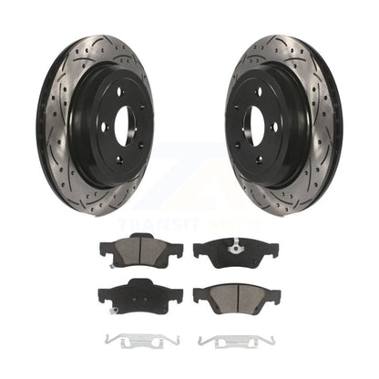 Drilled Slot Brake Rotor & Ceramic Pad Rear Kit For Jeep Grand Cherokee Dodge WK