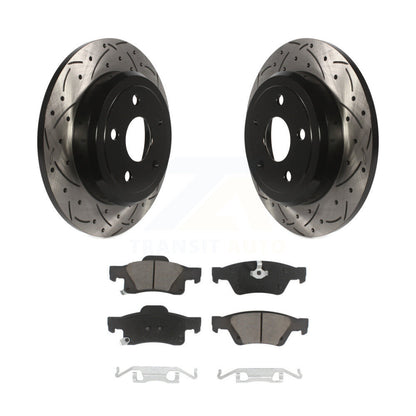 Drilled Slot Disc Brake Rotors Ceramic Pad Rear Kit For Dodge Durango Jeep Grand