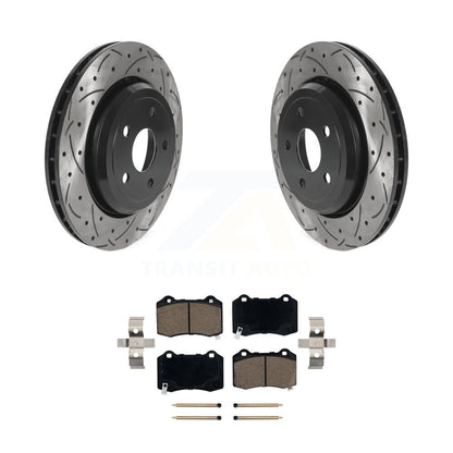 Drilled Slot Disc Brake Rotor Ceramic Pad Rear Kit For Jeep Grand Cherokee Dodge