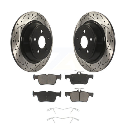 Drill Slot Brake Rotor Ceramic Pad Rear Kit For Ford Edge Fusion Lincoln MKX MKZ