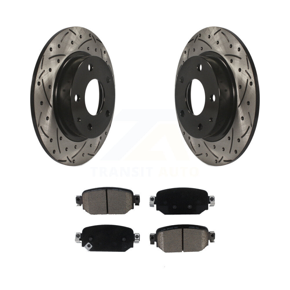 Coated Drilled Slot Disc Brake Rotor Ceramic Pad Rear Kit For Mazda 3 CX-3 Sport