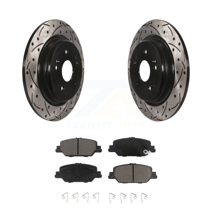 Coated Drill Slot Disc Brake Rotor Ceramic Pad Rear Kit For 2017-2024 Honda CR-V