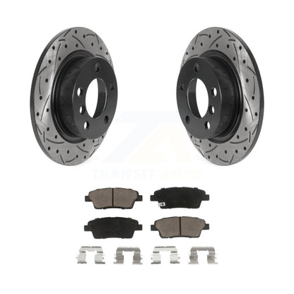 Drilled Slot Brake Rotor Ceramic Pad Rear Kit For Mini Cooper Countryman Paceman
