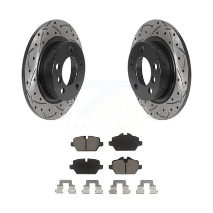 Drilled Slot Brake Rotor Ceramic Pad Rear Kit For Mini Cooper Countryman Paceman