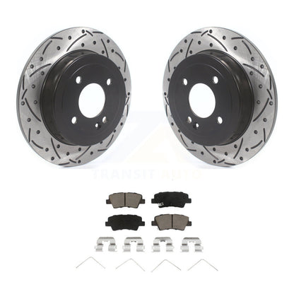 Coat Drill Slot Disc Brake Rotor Ceramic Pad Rear Kit For Kia Rio Hyundai Accent