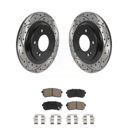 Drilled Slot Brake Rotors Ceramic Pad Rear Kit For 2016 Kia Optima LX/EX/LX 1.6T