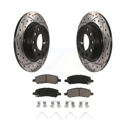 Coated Drill Slot Disc Brake Rotor Ceramic Pad Rear Kit For 2013-2016 Dodge Dart