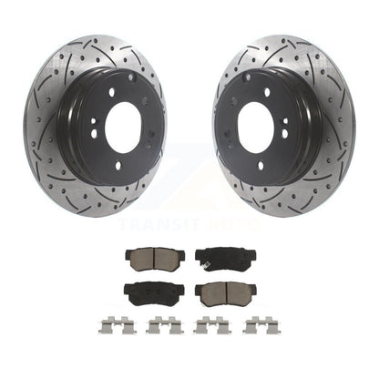 Coated Drill Slot Disc Brake Rotors Ceramic Pad Rear Kit For Hyundai Sonata 3.3L
