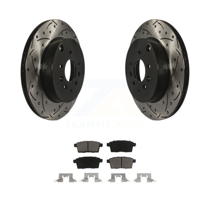 Coated Drill Slot Disc Brake Rotor Ceramic Pad Rear Kit For 2007-2015 Mazda CX-9