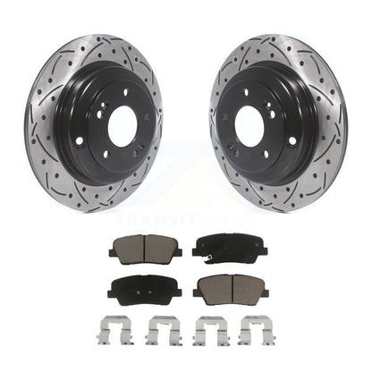 Coat Drill Slot Disc Brake Rotors Ceramic Pad Rear Kit For Hyundai Genesis Coupe