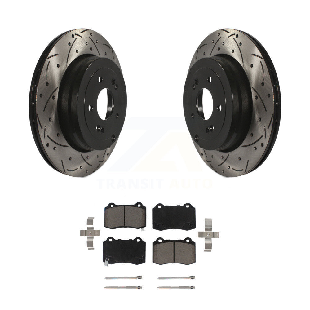 Coat Drill Slot Disc Brake Rotors Ceramic Pad Rear Kit For Hyundai Genesis Coupe