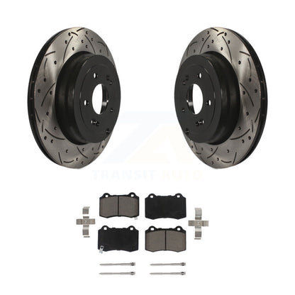 Coat Drill Slot Disc Brake Rotors Ceramic Pad Rear Kit For Hyundai Genesis Coupe