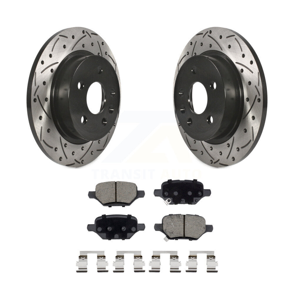 Drill Slot Disc Brake Rotor Ceramic Pad Rear Kit For Buick Encore Chevrolet Trax