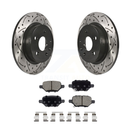 Drill Slot Disc Brake Rotor Ceramic Pad Rear Kit For Buick Encore Chevrolet Trax