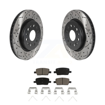 Drill Slot Brake Rotors Ceramic Pad Rear Kit For Chevrolet Cadillac XT5 Traverse