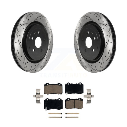 Drilled Slot Brake Rotors Ceramic Pad Rear Kit For Chevrolet Camaro Cadillac CTS