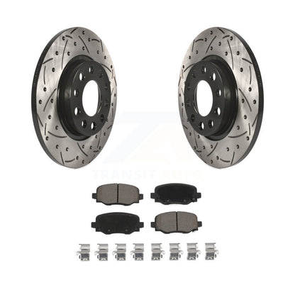 Drill Slot Disc Brake Rotors Ceramic Pad Rear Kit For Jeep Cherokee Chrysler 200