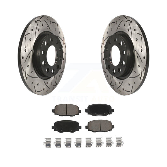 Drill Slot Disc Brake Rotors Ceramic Pad Rear Kit For Jeep Cherokee Chrysler 200