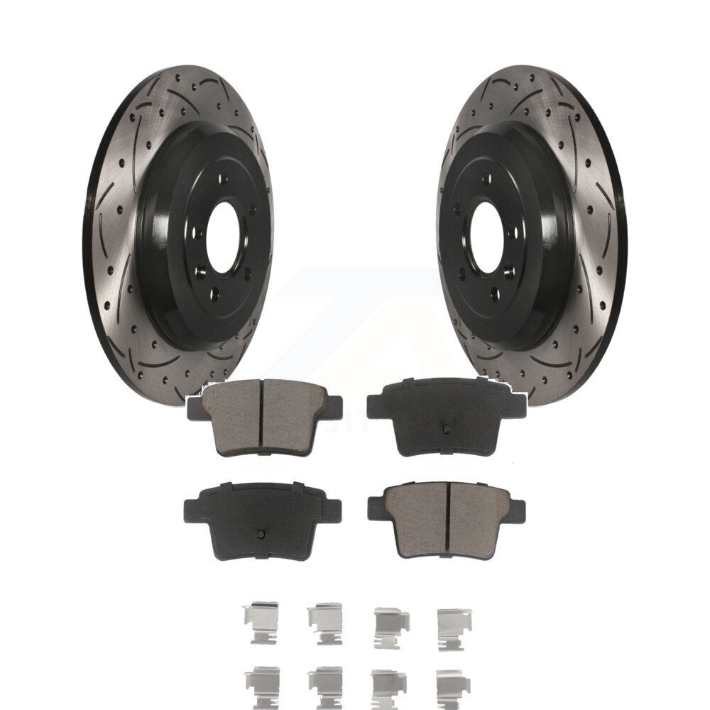 Drilled Slot Brake Rotors Ceramic Pad Rear Kit For Ford Five Hundred Freestyle X