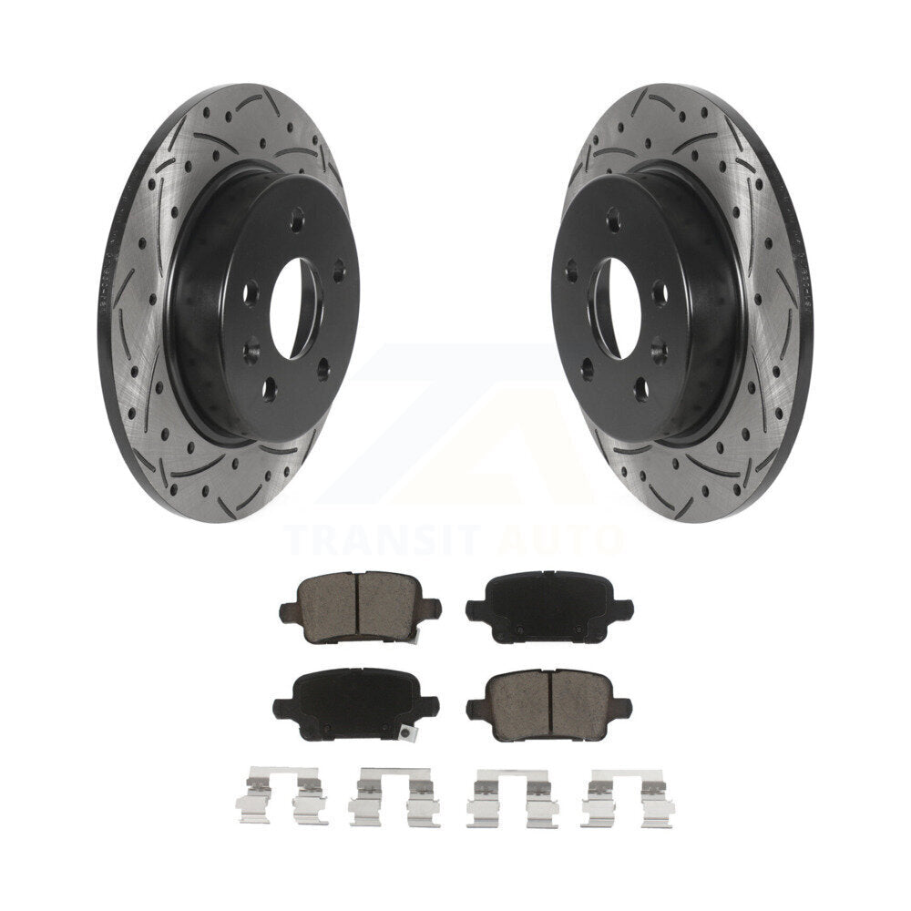 Drill Slot Brake Rotor Ceramic Pad Rear Kit For Chevrolet Cruze Bolt EV Volt EUV