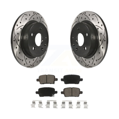 Coated Drilled Slotted Disc Brake Rotor Ceramic Pad Rear Kit For Chevrolet Cruze