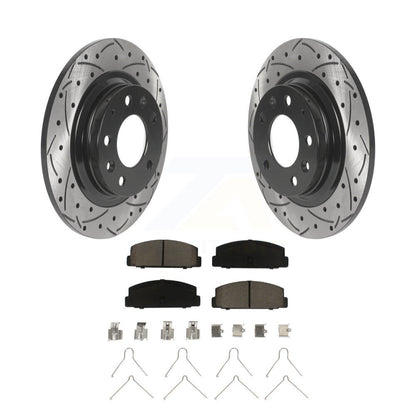Coated Drilled Slotted Disc Brake Rotor Ceramic Pad Rear Kit For Mazda 6 Protege