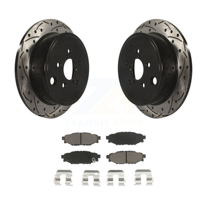 Drill Slot Brake Rotors Ceramic Pad Rear Kit For Subaru Impreza Forester Outback