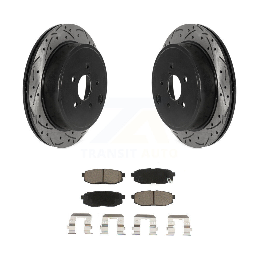 Drill Slot Brake Rotors Ceramic Pad Rear Kit For Subaru Outback Legacy BRZ Scion