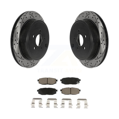 Drill Slot Brake Rotors Ceramic Pad Rear Kit For Subaru Outback Legacy BRZ Scion