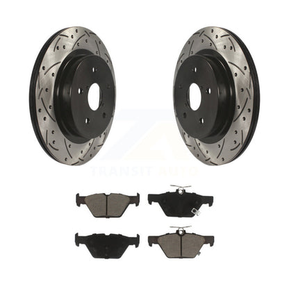 Drilled Slot Disc Brake Rotor Ceramic Pad Rear Kit For Subaru Outback WRX Legacy