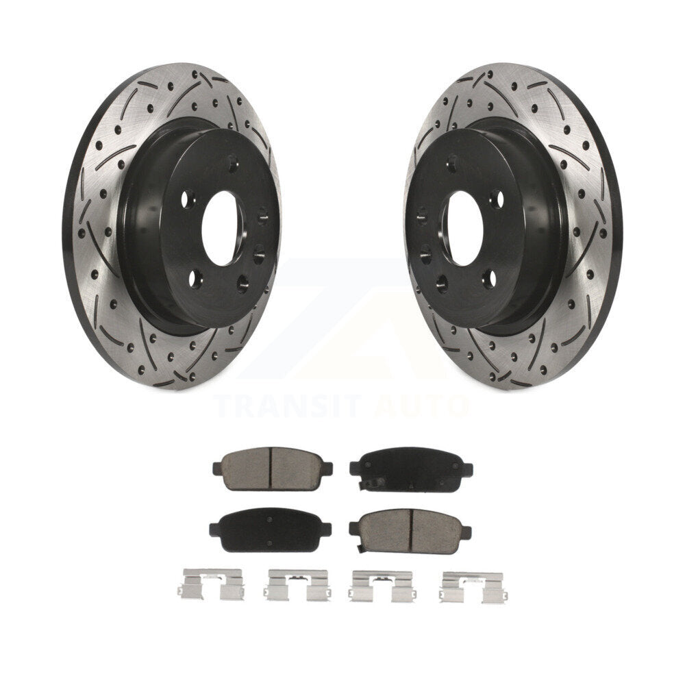 Drill Slot Brake Rotor Ceramic Pad Rear Kit For Chevrolet Cruze Trax Buick Sonic