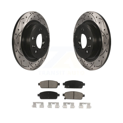 Drill Slot Brake Rotor Ceramic Pad Rear Kit For Chevrolet Cruze Buick Verano ELR