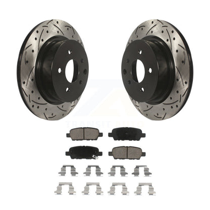 Drill Slot Brake Rotors Ceramic Pad Rear Kit For INFINITI Nissan Maxima G37 QX50